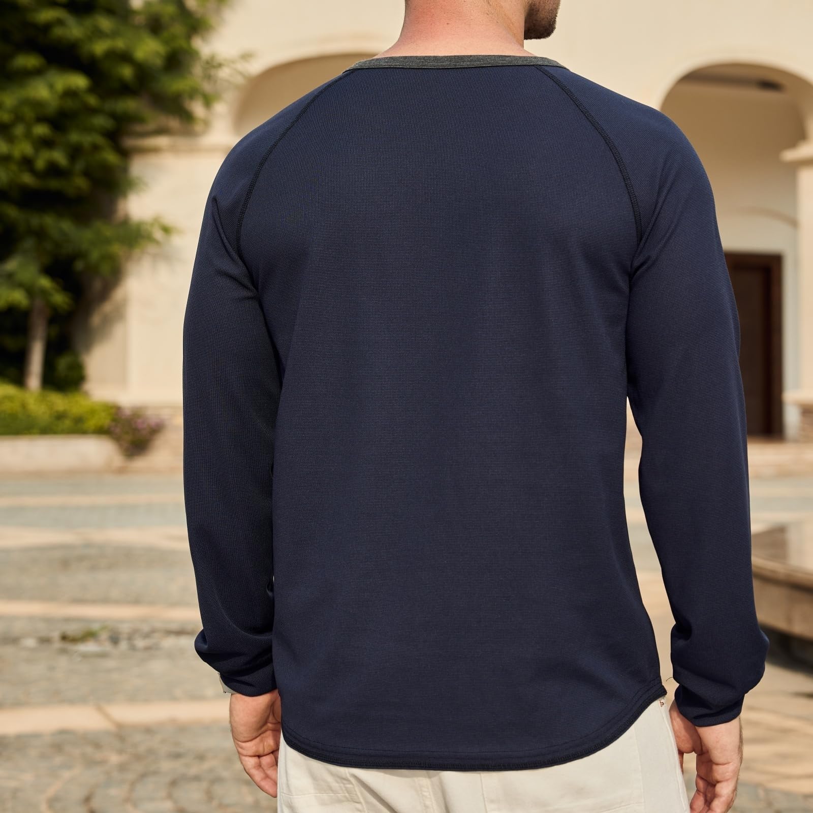 Men's Henley Shirt Long Sleeve Soft Stretch Button T-Shirt Casual Stylish Henley Pullover Shirts - Image 5