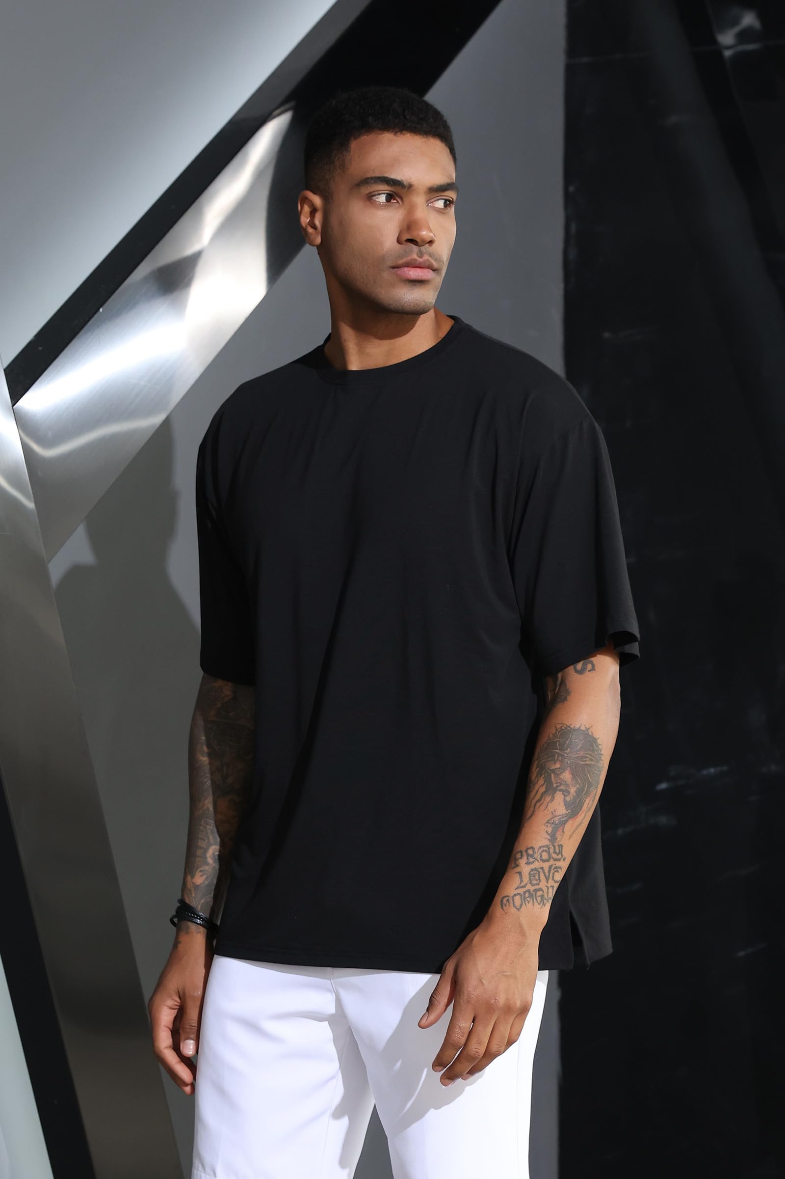 Men's Oversized Workout T-Shirts Lightweight Quick Dry Short Sleeve Tshirts Crew Neck Loose Fit Athletic Tops - Image 3