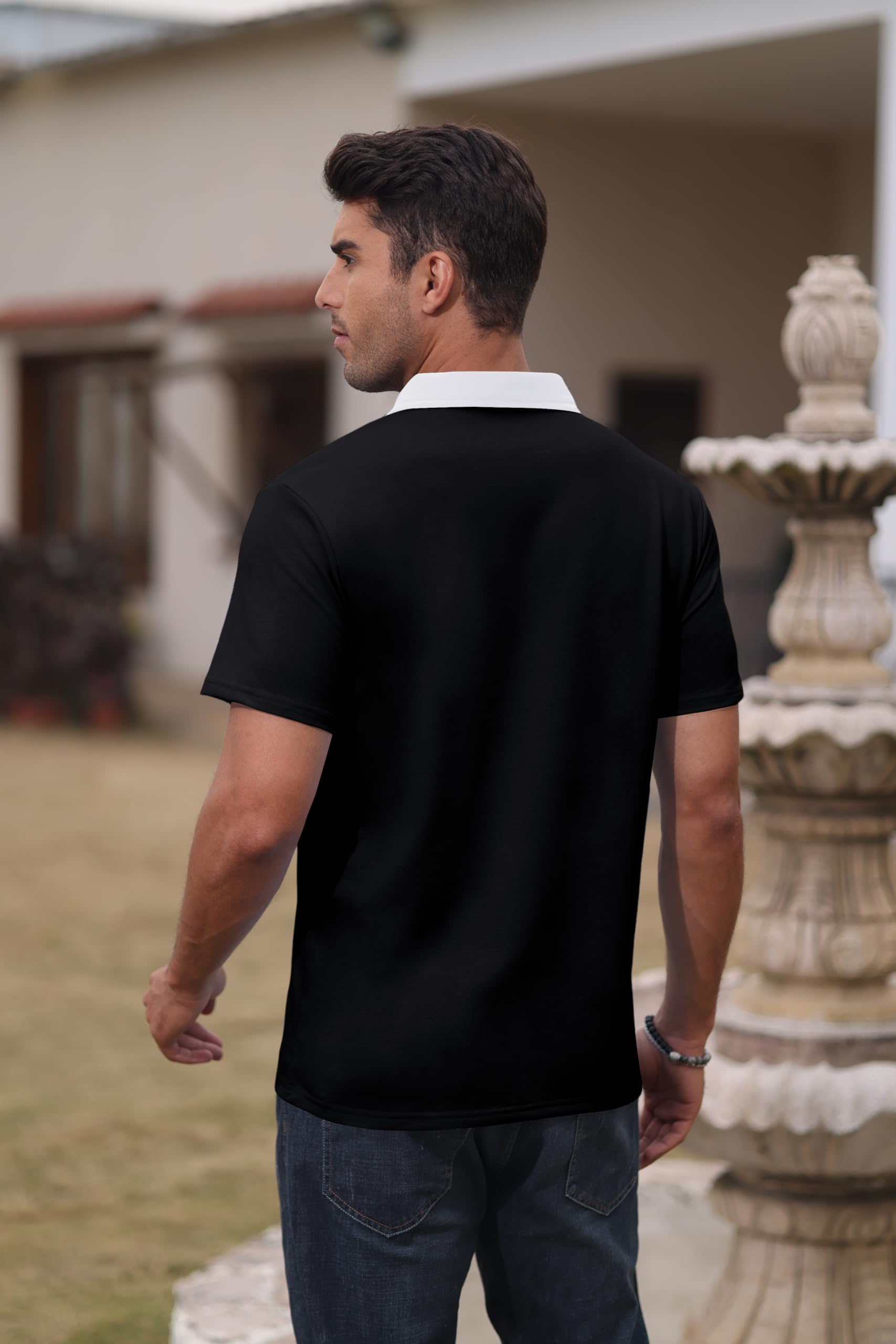 Mens Short Sleeve Polo Shirts Casual Summer Button Basic Shirt Classic Golf Fashion Tops with Pocket - Image 5