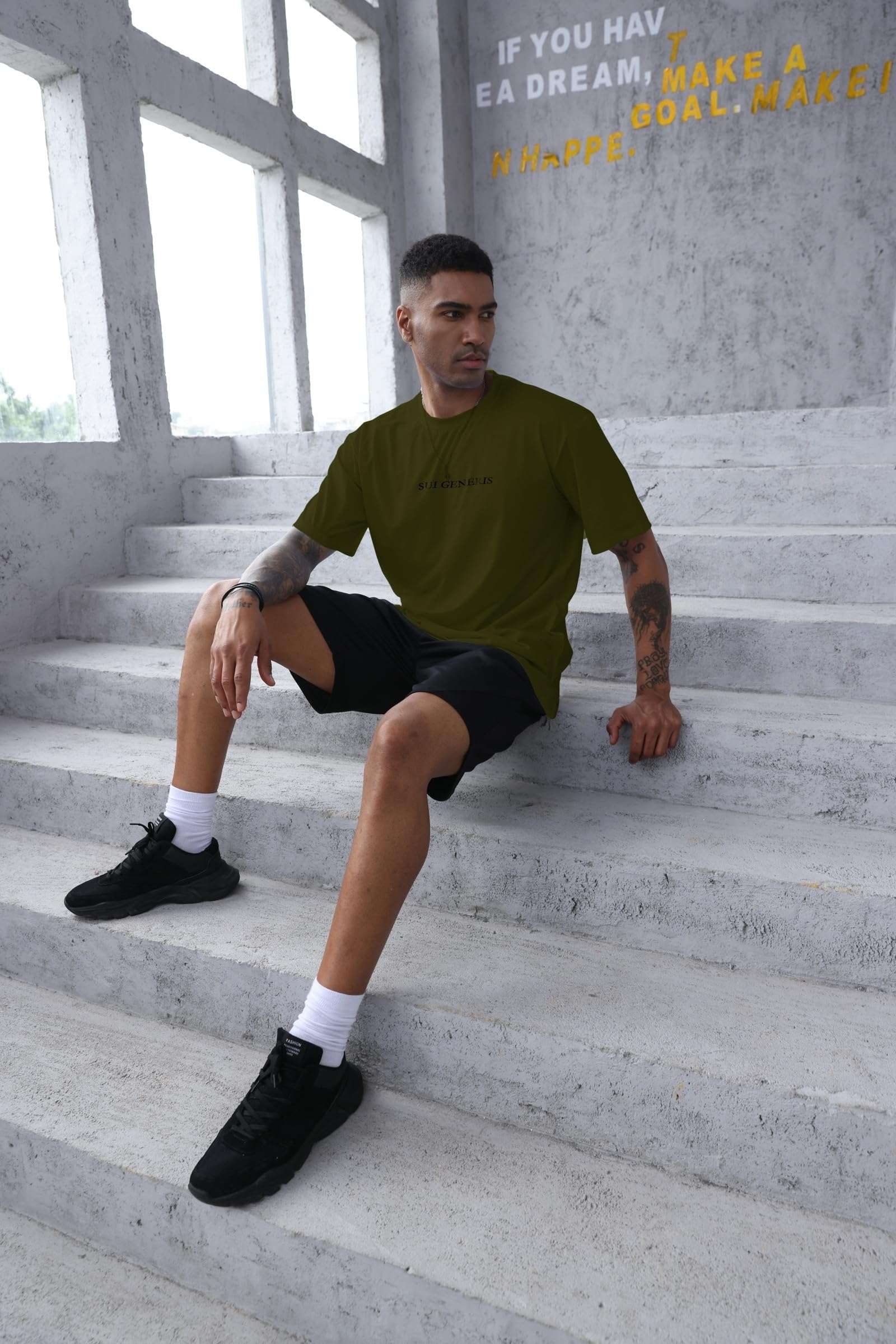 Opomelo Men's Fashion Athletic T-Shirt Oversized Workout Short Sleeve Shirt Casual Crew Neck Cotton Tee - Image 3