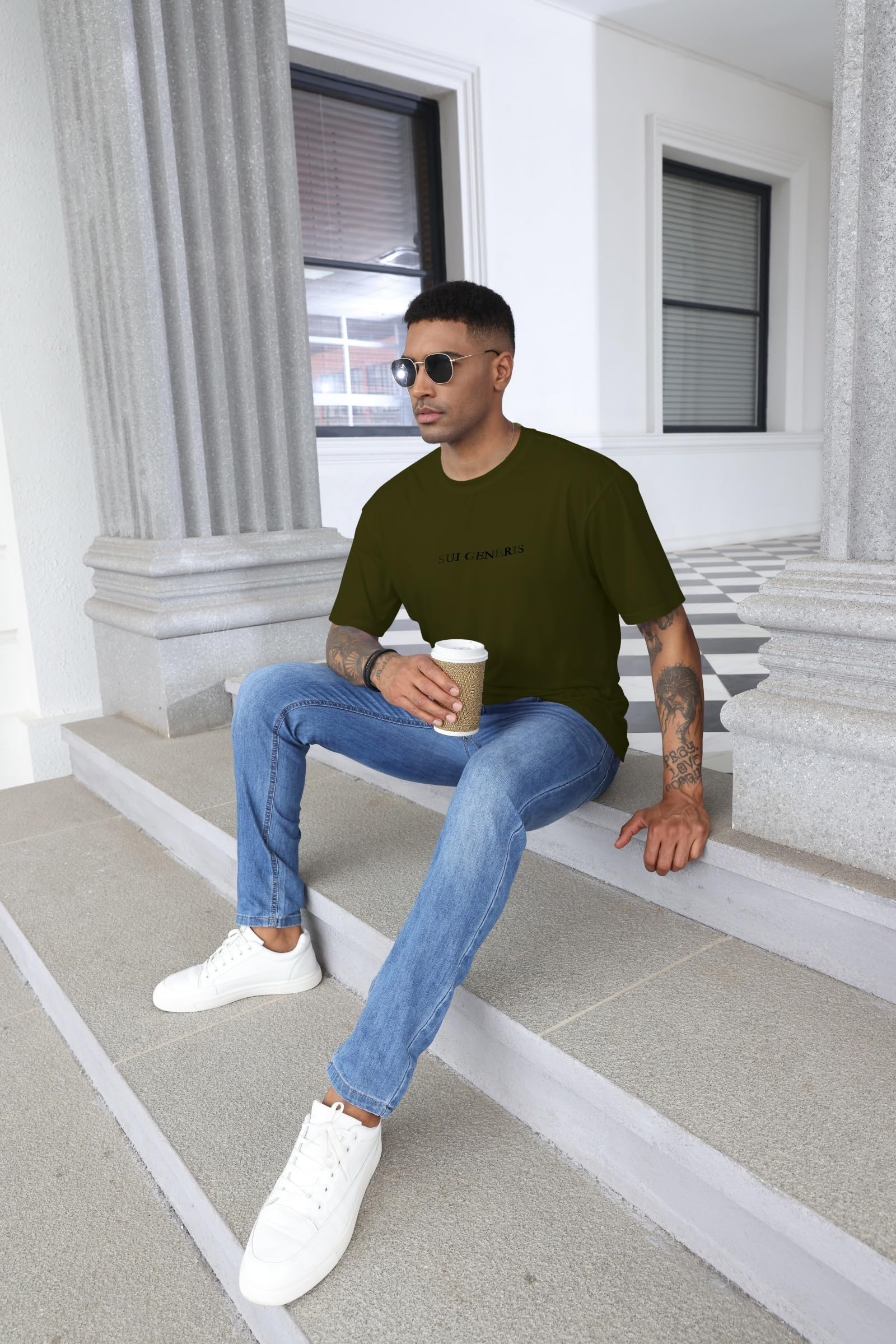 Opomelo Men's Fashion Athletic T-Shirt Oversized Workout Short Sleeve Shirt Casual Crew Neck Cotton Tee - Image 4