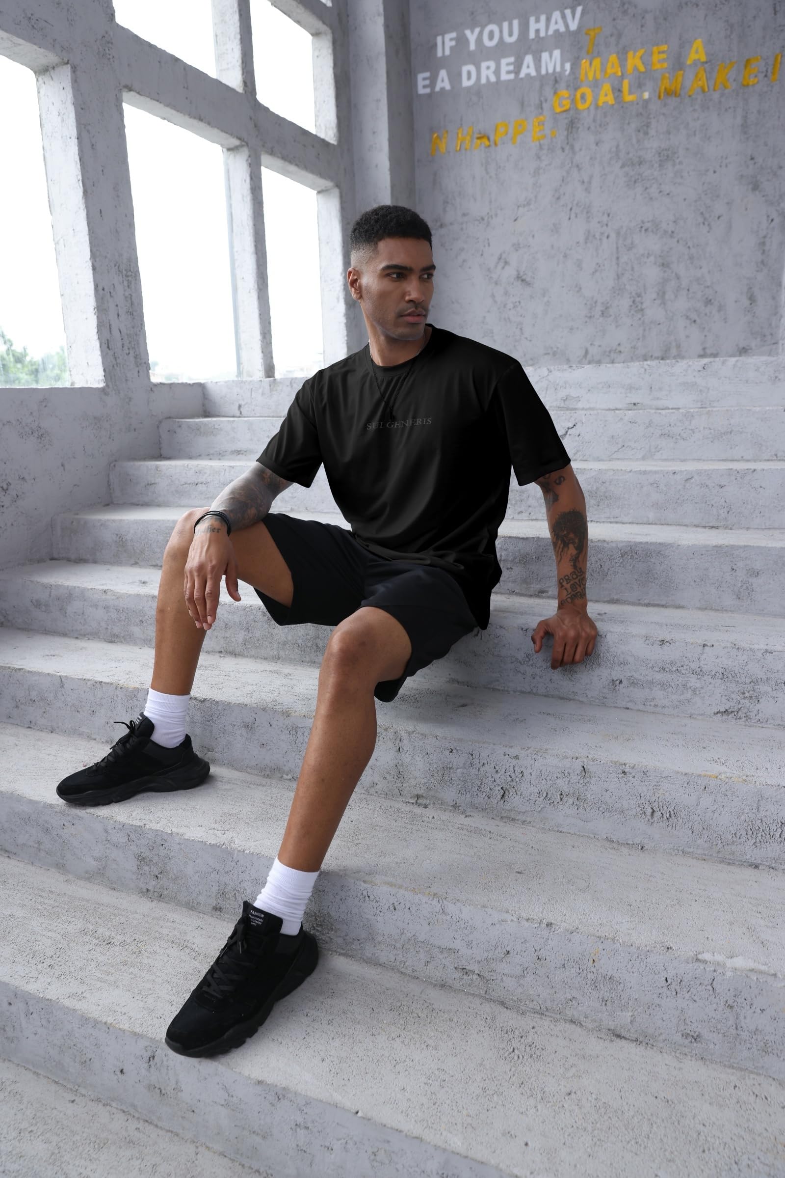 Opomelo Men's Fashion Athletic T-Shirt Oversized Workout Short Sleeve Shirt Casual Crew Neck Cotton Tee - Image 3