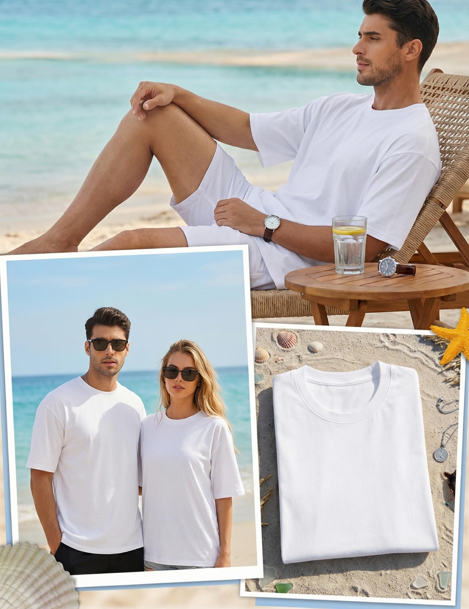 Opomelo Men's Fashion Oversized T-Shirts Casual Loose Fit Crewneck Workout Tshirt Unisex Short Sleeve Baggy Gym Tees - Image 5