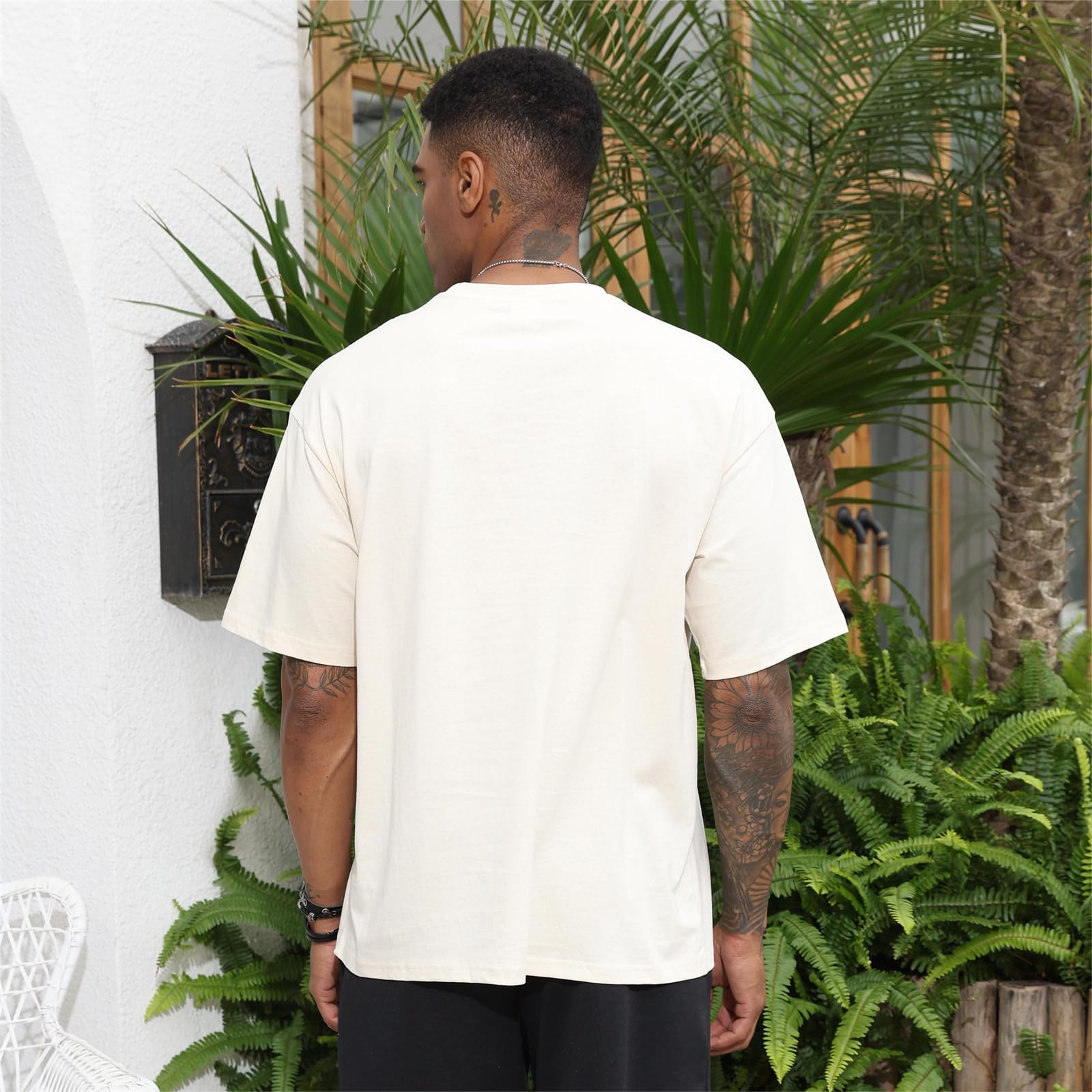 Opomelo Men's Fashion Oversized T-Shirts Casual Loose Fit Crewneck Workout Tshirt Unisex Short Sleeve Baggy Gym Tees - Image 4