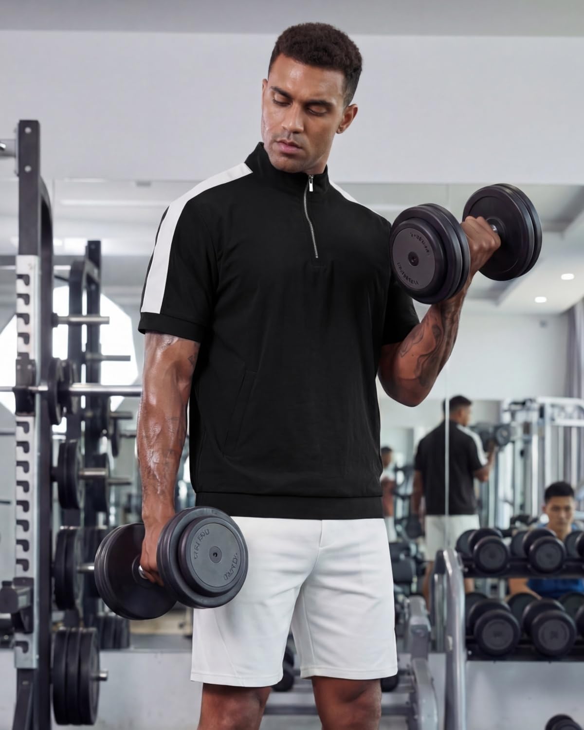 Opomelo Mens Cage Jacket Weather-Resistant Windbreaker Lightweight Short Sleeve Waterproof Workout Golf Polo Pullover - Image 4