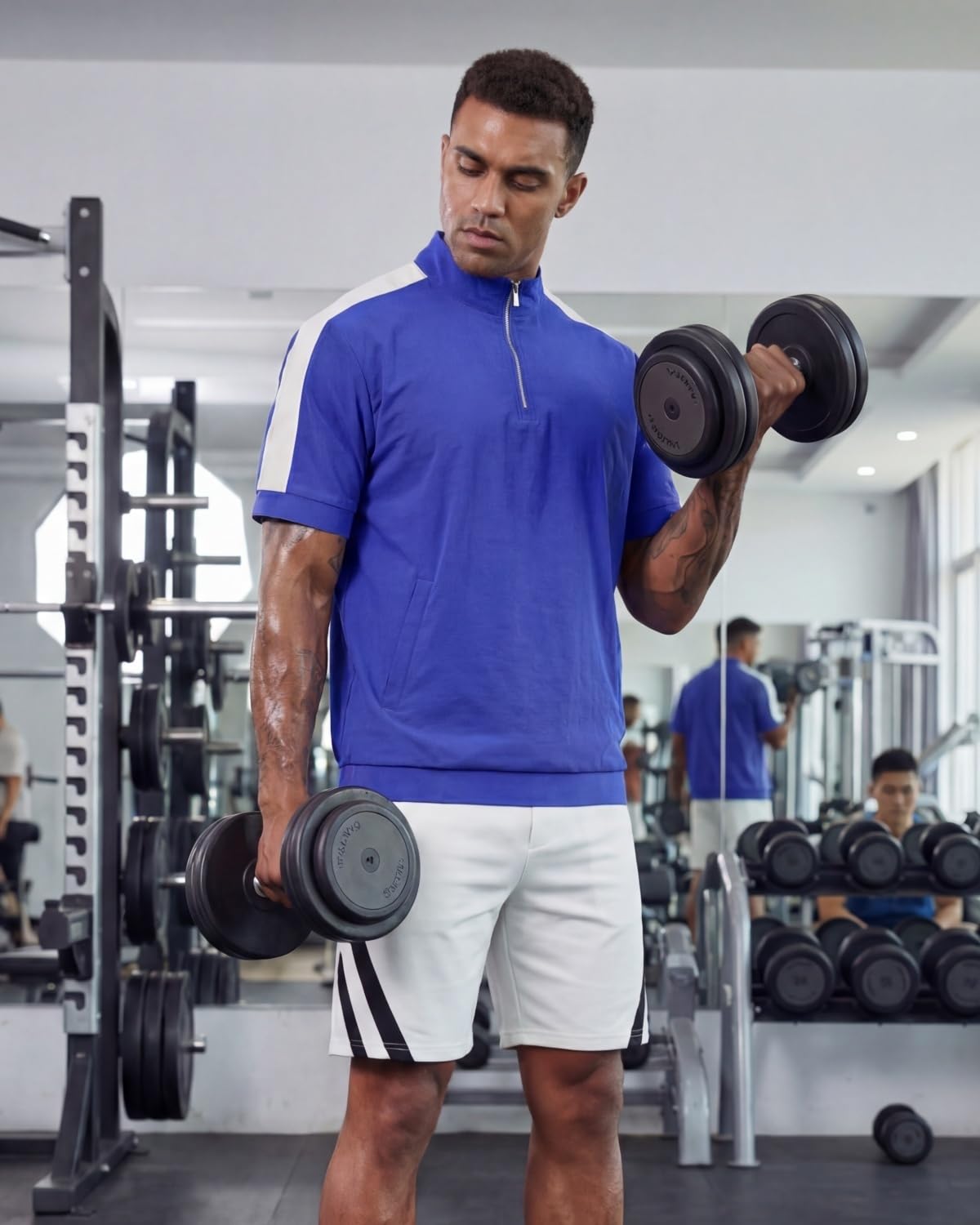 Opomelo Mens Cage Jacket Weather-Resistant Windbreaker Lightweight Short Sleeve Waterproof Workout Golf Polo Pullover - Image 4