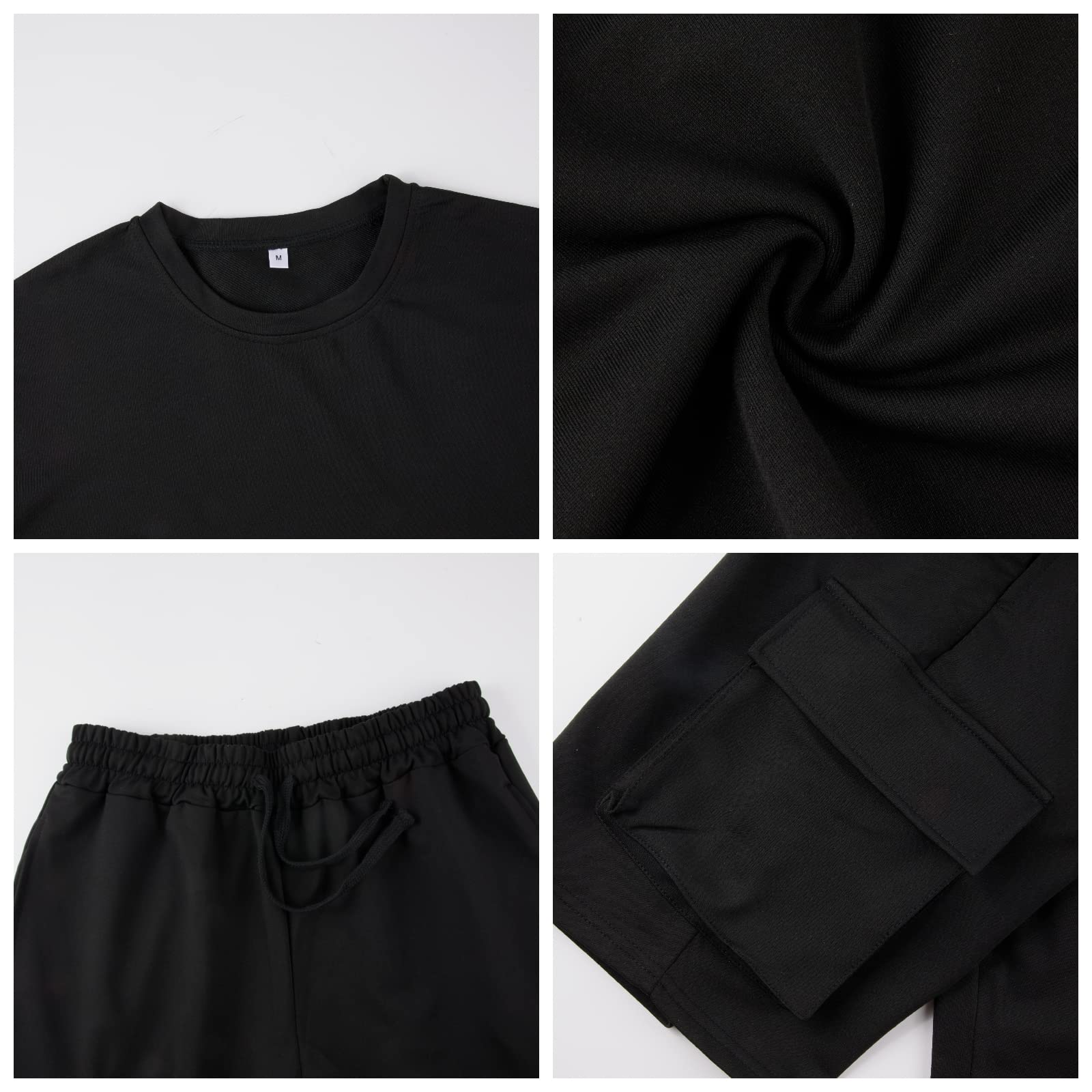 Opomelo Mens Short Sets 2 Piece Outfits - Casual Summer Short Sleeve Sweatsuits Sets for Men with Cargo Pocket - Image 7