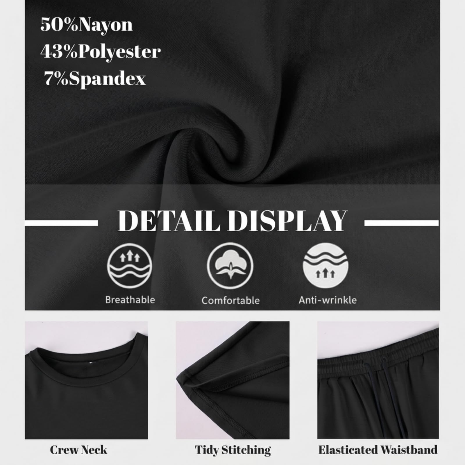 Opomelo Mens Short Sleeve Tracksuit Summer 2 Piece Outfits Oversized Shirt and Shorts Set Casual Daily Lounge Wear - Image 5